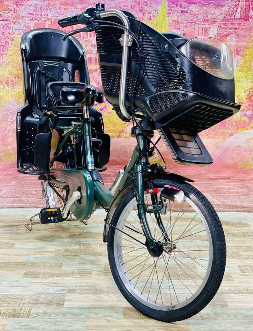 K1991 電動自転車パナソニック子供乗せ 20インチ 8Ah グリーン