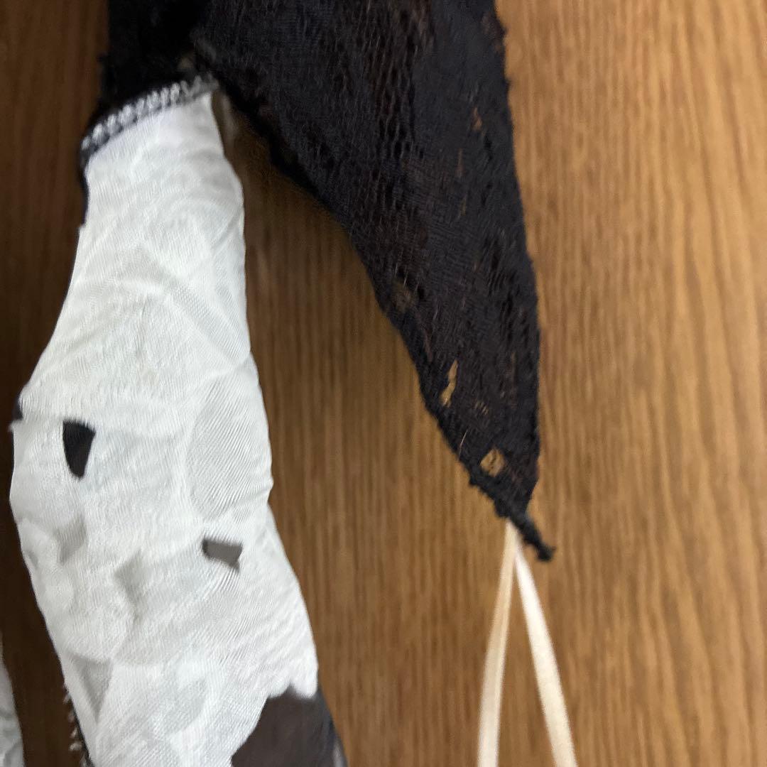 社交ダンス用レースドレス 黒白花柄