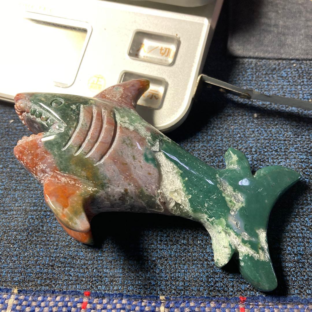 ♪(๑ᴖ◡ᴖ๑)♪海の暴れん坊、大理石のサメくん‼︎ のオブジェ