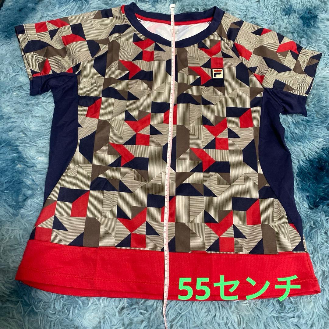 FILA テニス　レディース　上下セット　XL M テニスウェア　赤　柄