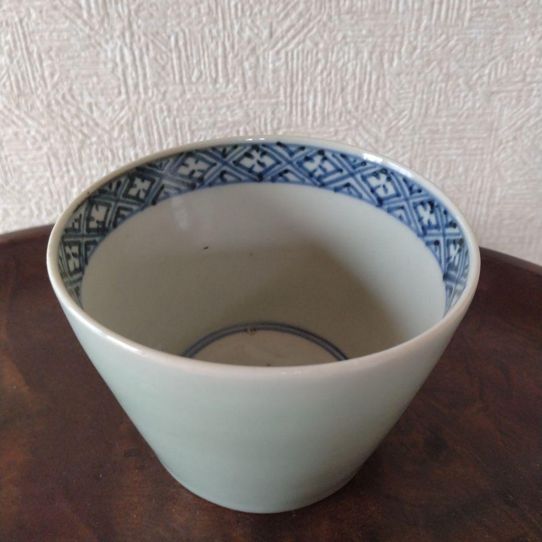 古伊万里青磁染付大振り蕎麦猪口