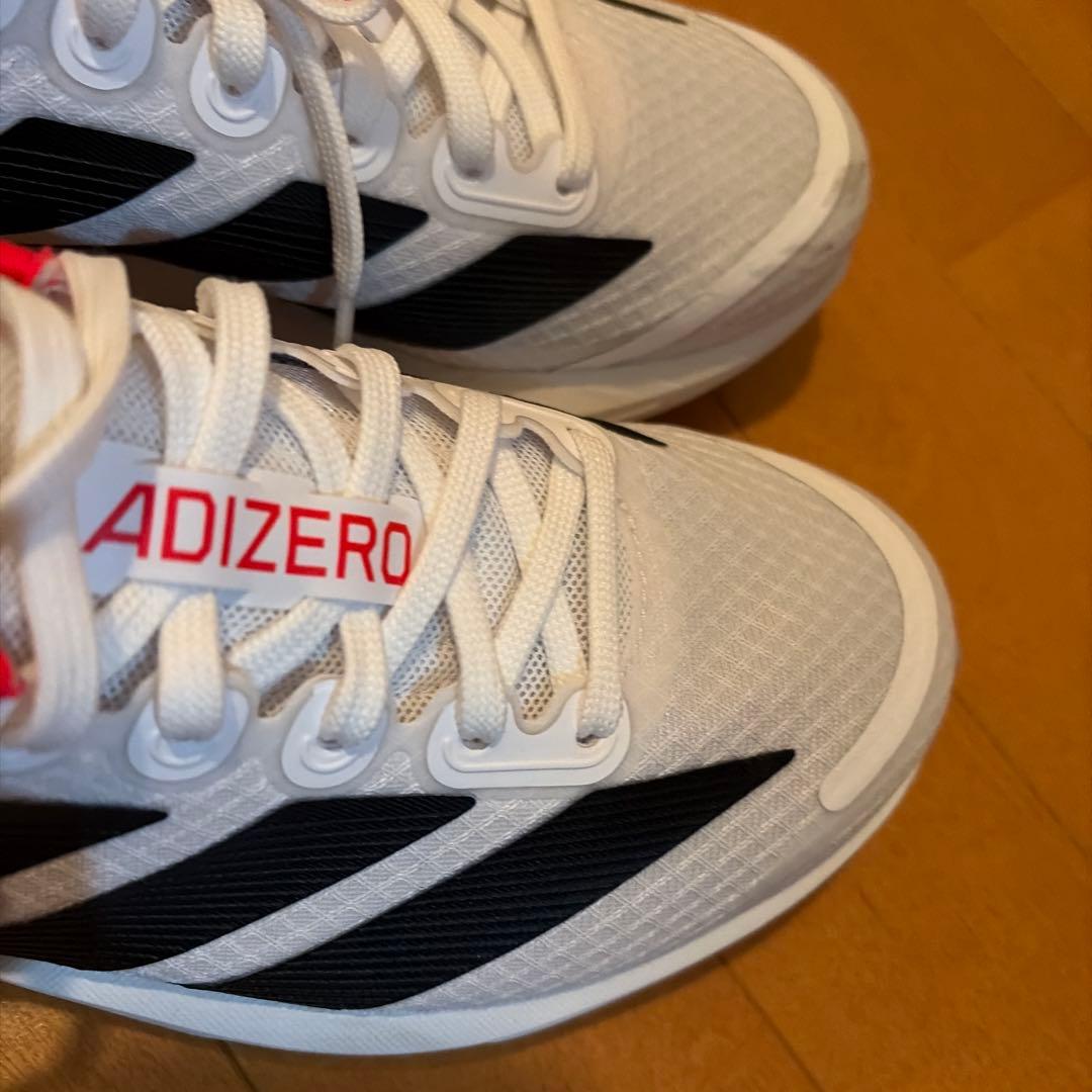 adizero スパイクシューズ ホワイト/レッド/ブラック24cm