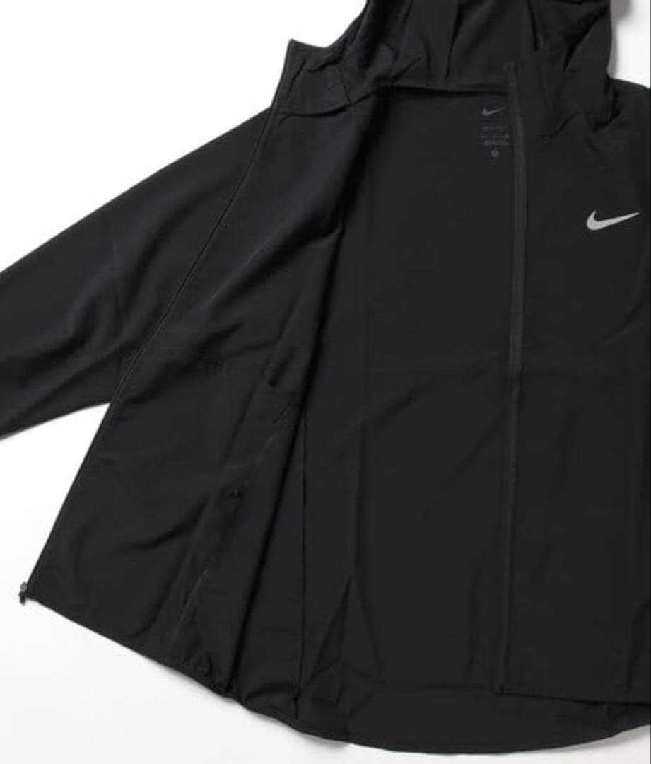 Nike DRI-FITブラック フード付きウィンドブレーカージム・筋トレ・