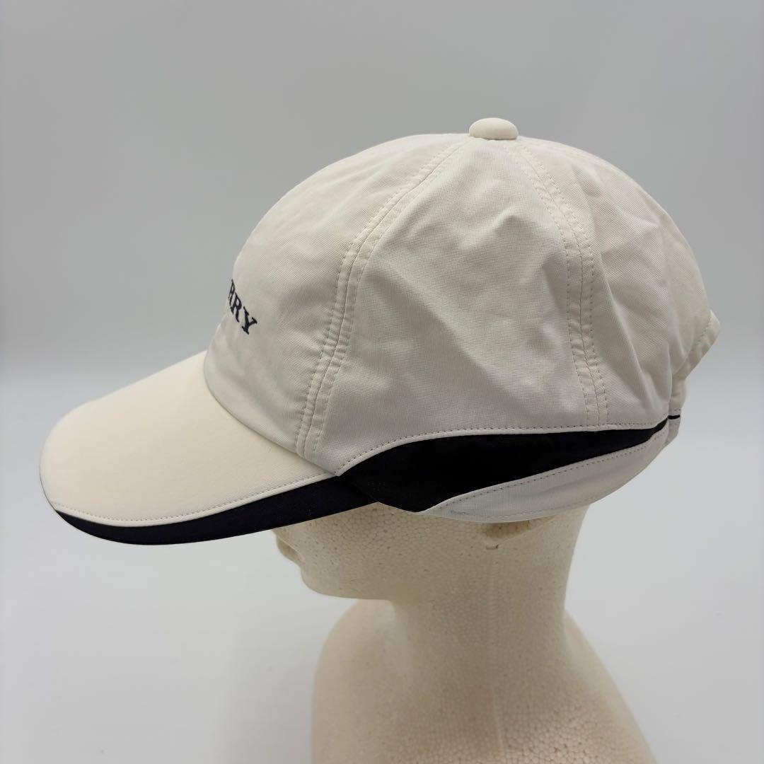 【BURBERRY GOLF】帽子 ロゴ刺繍 高級感 アイボリー ゴルフウェア