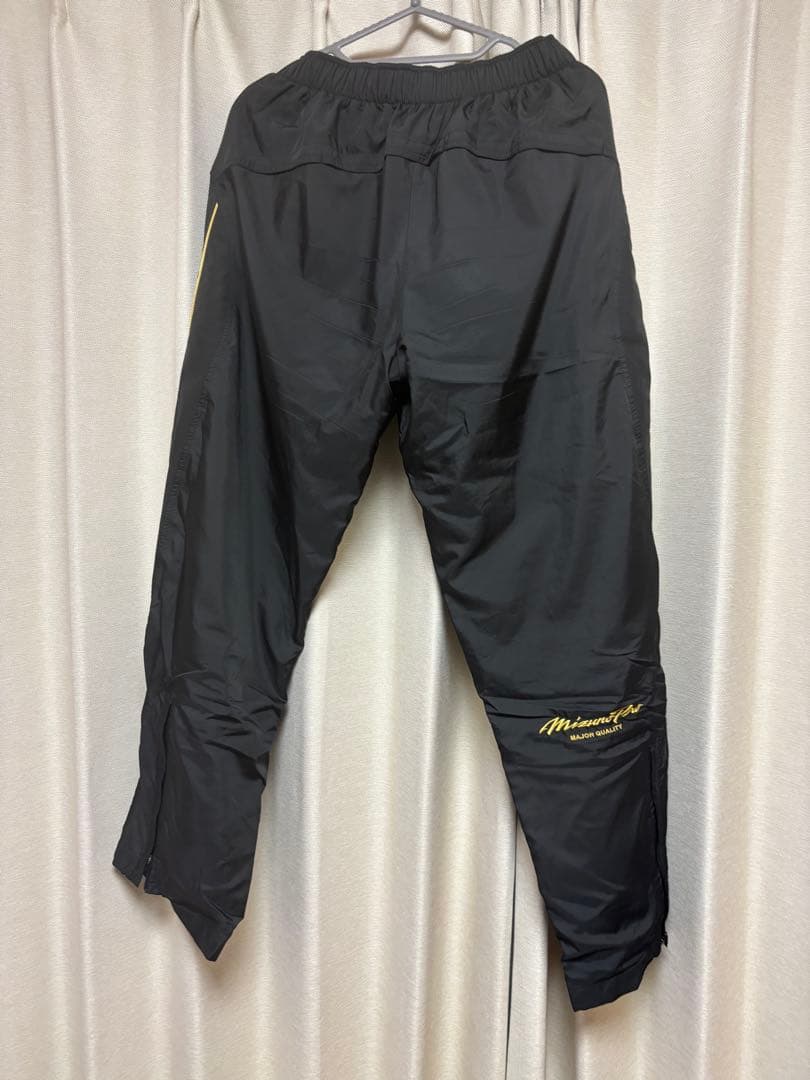 【MizunoPro】 フリースジャケット　上下セット 黒×ゴールド　上M 下L