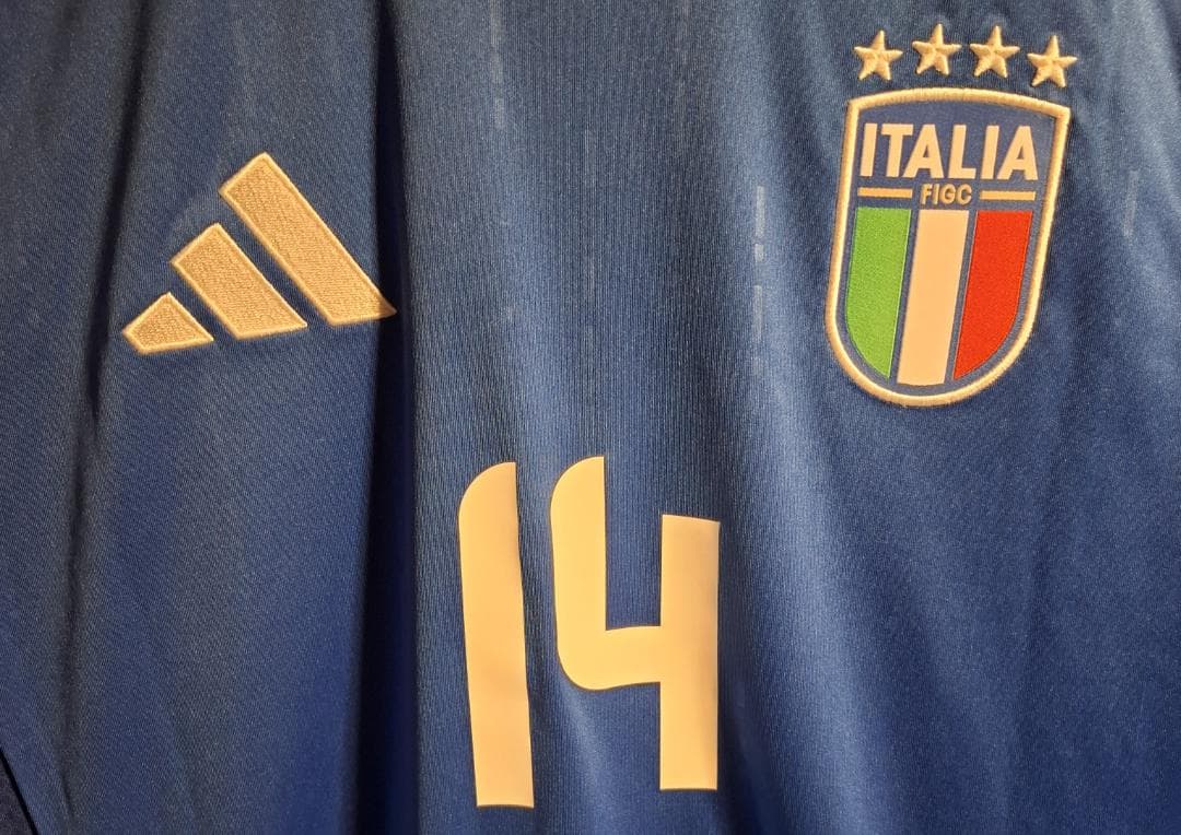【最終値下げ】イタリア代表2024 レプリカユニフォーム ホーム 14.キエーザ
