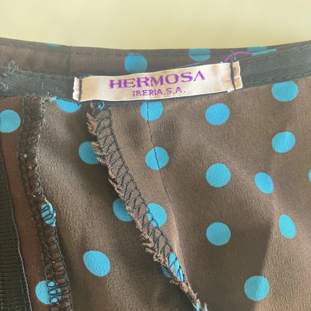 M*o様 IBERIA.S.A フラメンコ HERMOSA⭐️フリル付き茶色水玉