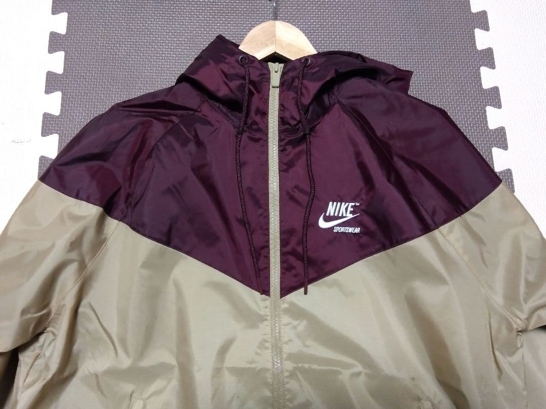 Nike ウィンドブレーカー ワインレッド ベージュ メンズ