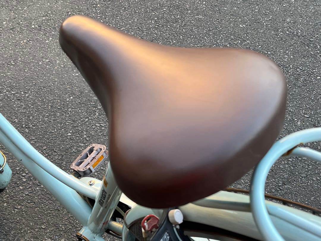 は*る様 中古LEDオートライト6段変速自転車★27インチ★大型カゴ★ミント※配
