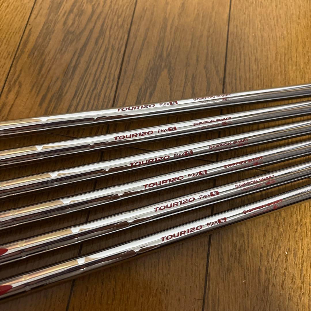 [美品]TOUR120 Flex S シャフト 6本セット