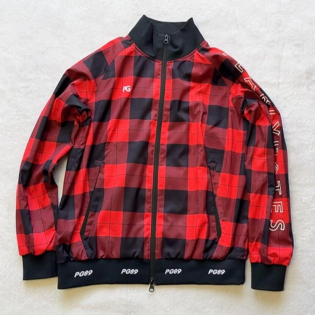 極美品　近年　パーリーゲイツ　蓄熱裏地　スニード　ジャケット　チェック　レッド