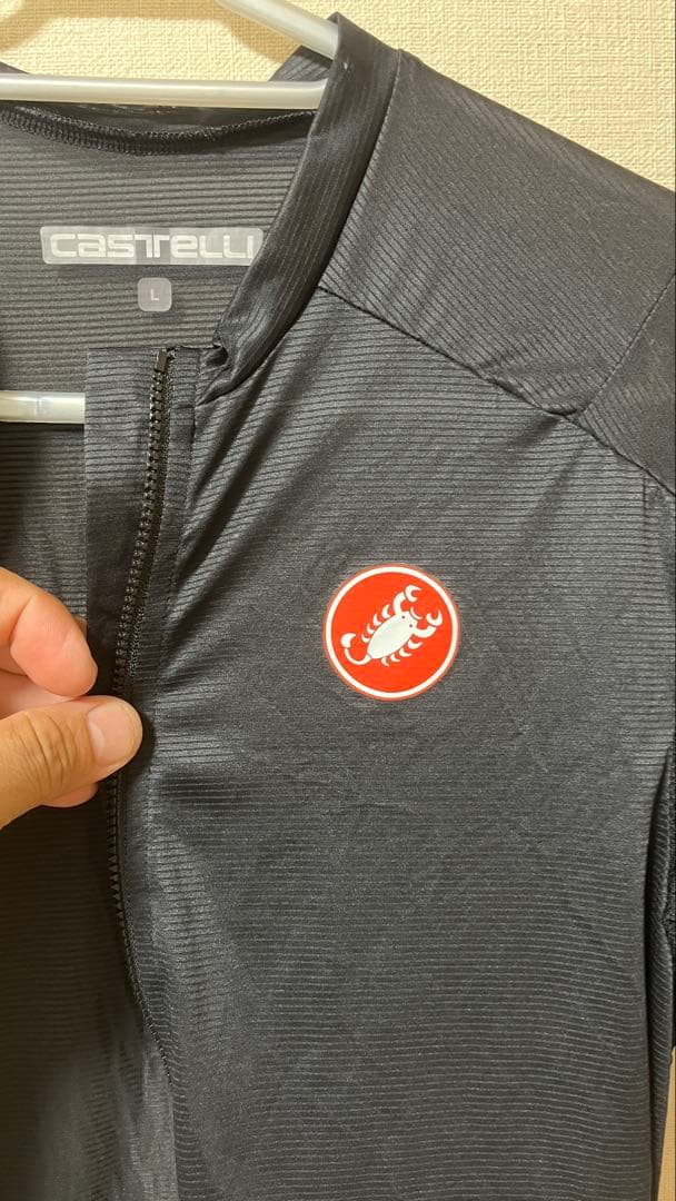 Castelli ブラック サイクルジャージ フルジップ