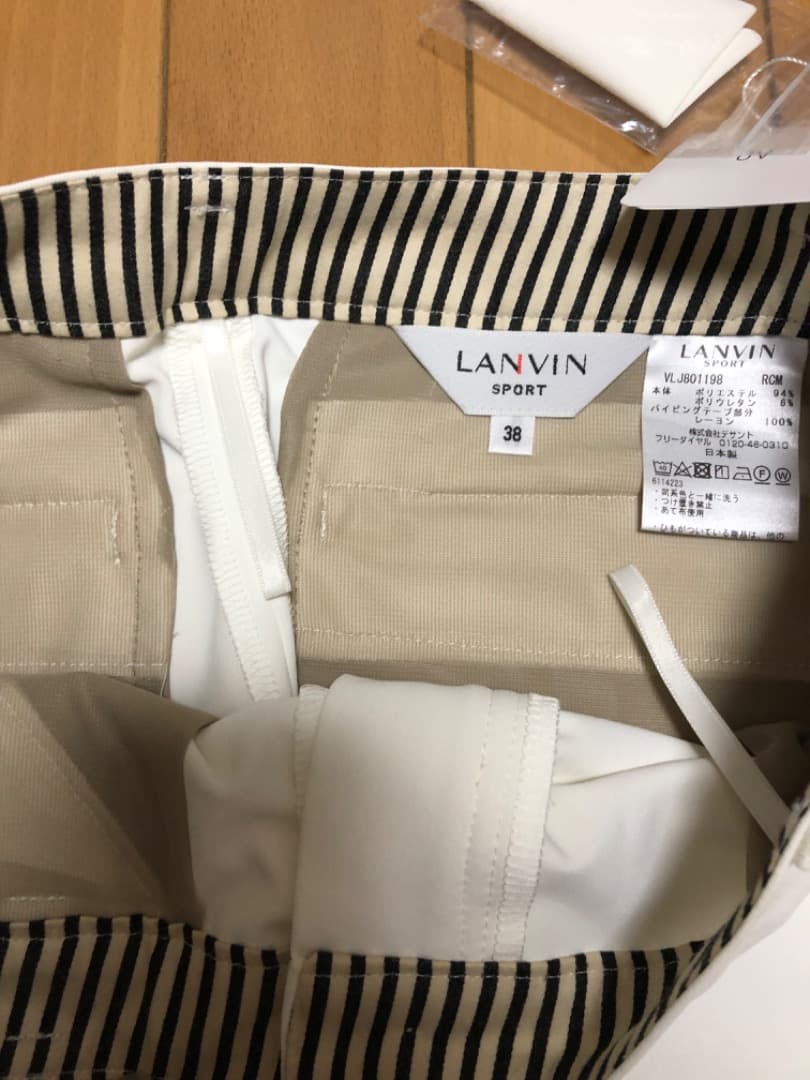 新品　M L　白　ランバン　LANVIN SPORT ゴルフ　パンツ　春夏用