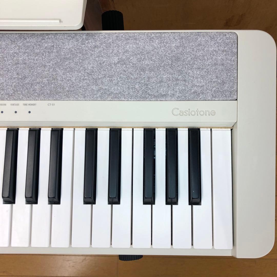 CASIO CT-S1WE 電子キーボード 白 動作品 譜面台付