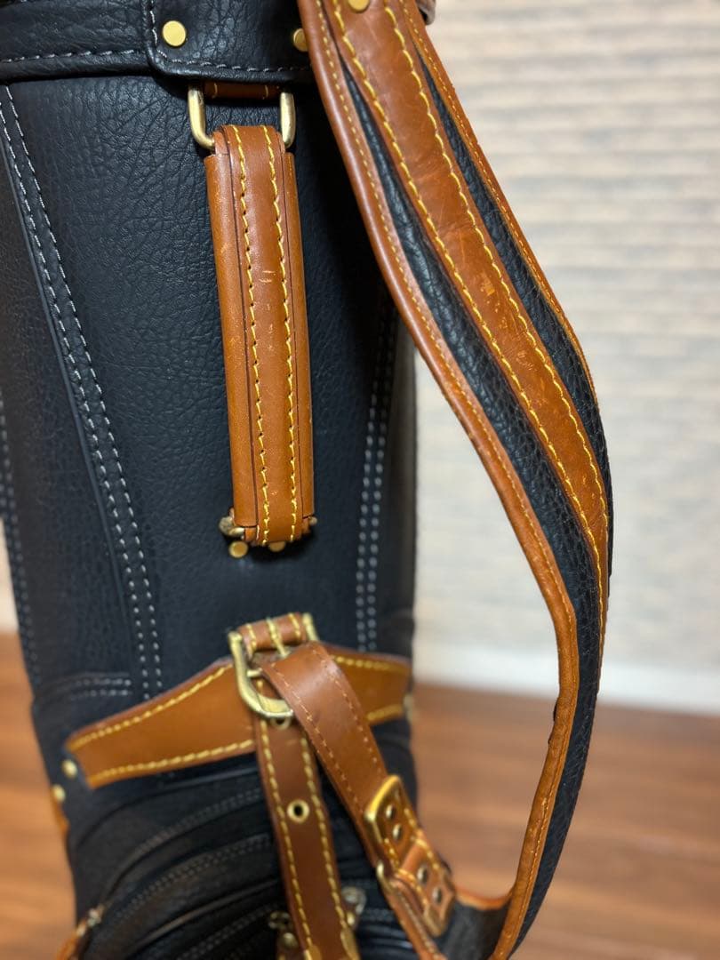 希少品 美品 HONMA ホンマ 本間 クラシック 本革 レザー キャディバッグ