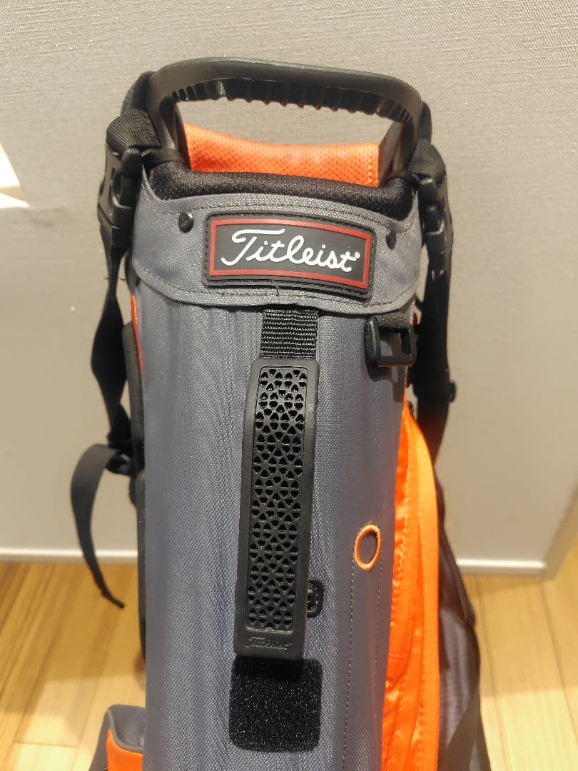 Titleistキャディバッグ 4分割 グレー×オレンジ セルフスタンドキャリー