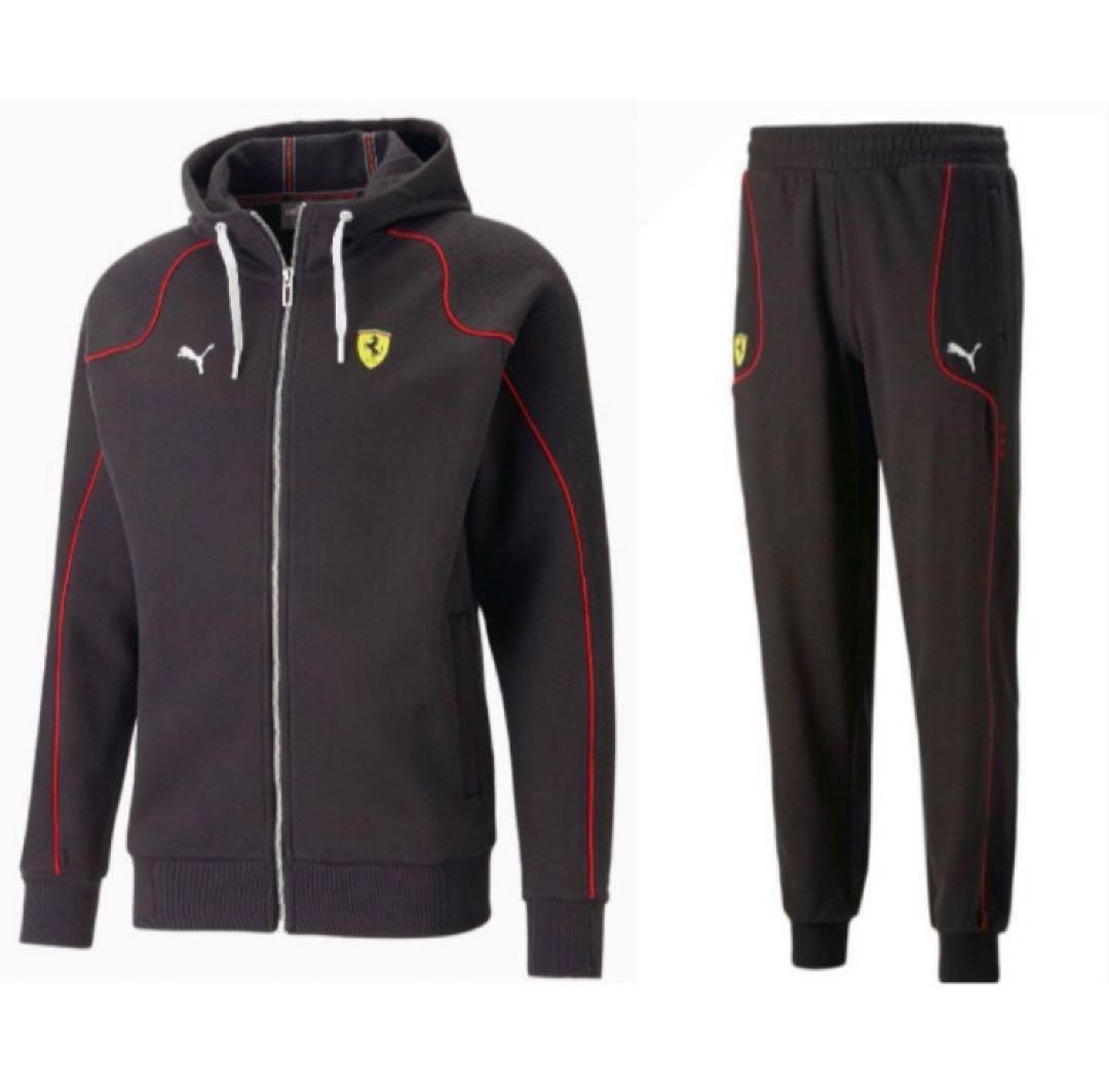 送料無料 新品 PUMA×FERRARI セットアップXL(USサイズL) 黒赤