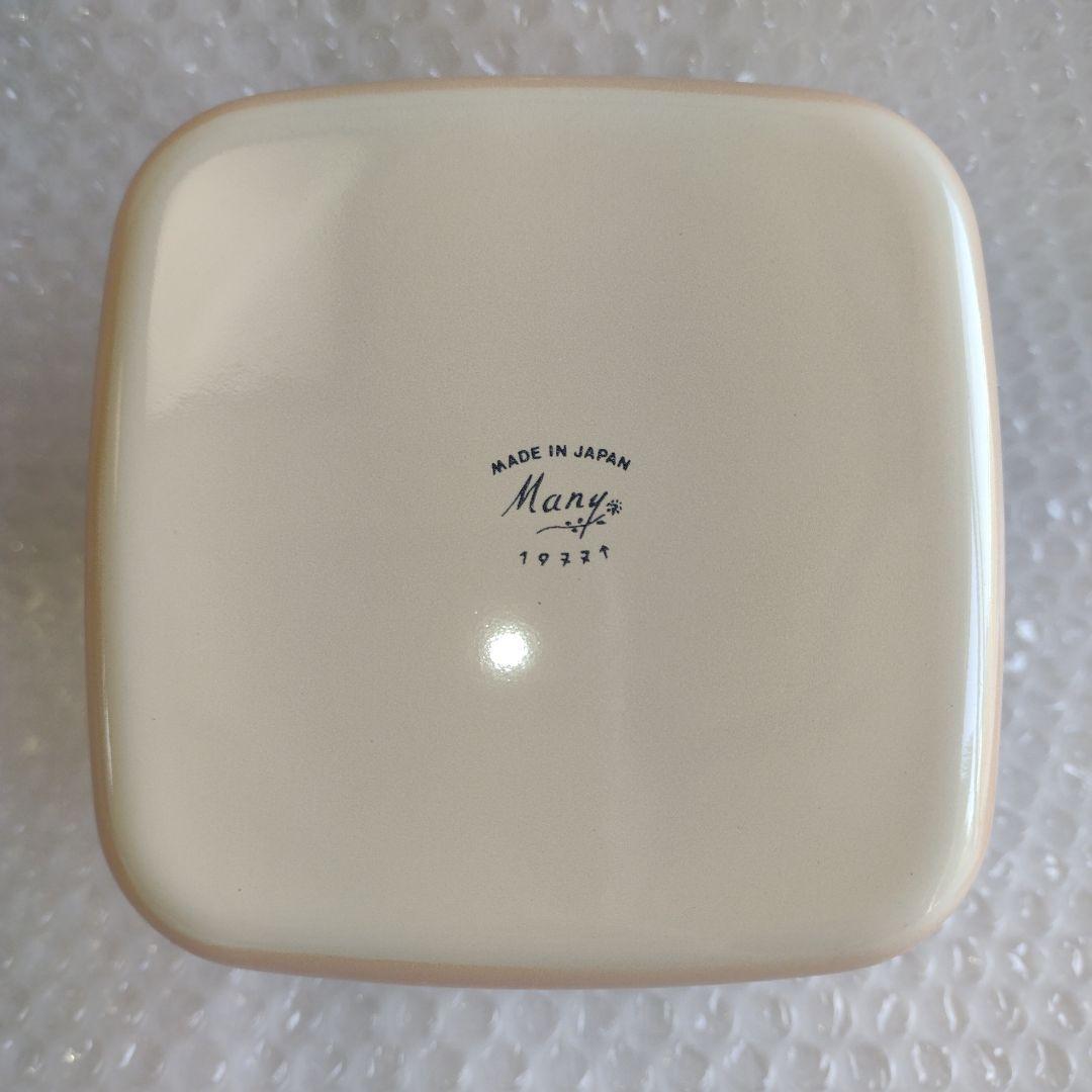 マニーローズ　スクエア　キャニスター　木蓋　ホーロー