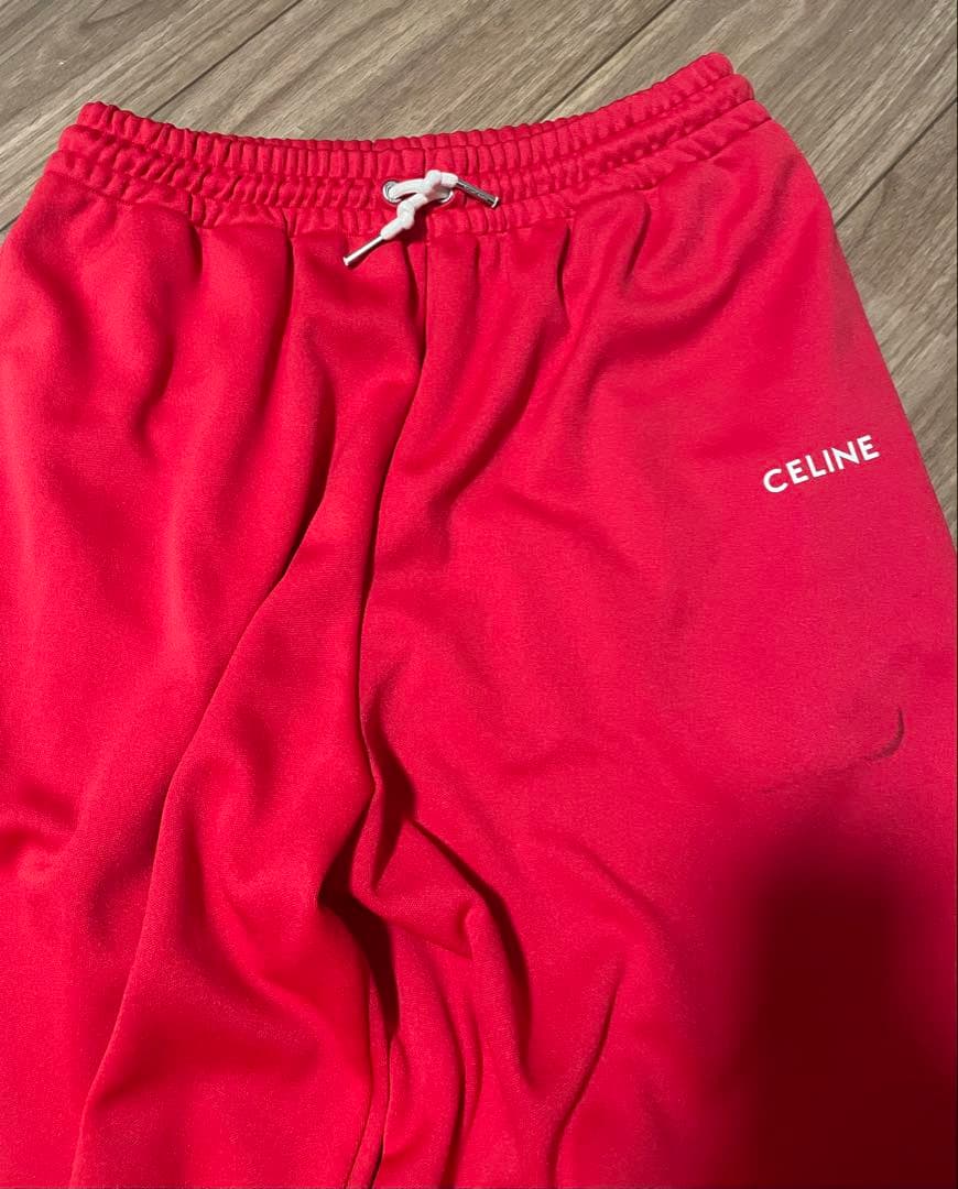 CELINE レッドジャージパンツ メンズ M