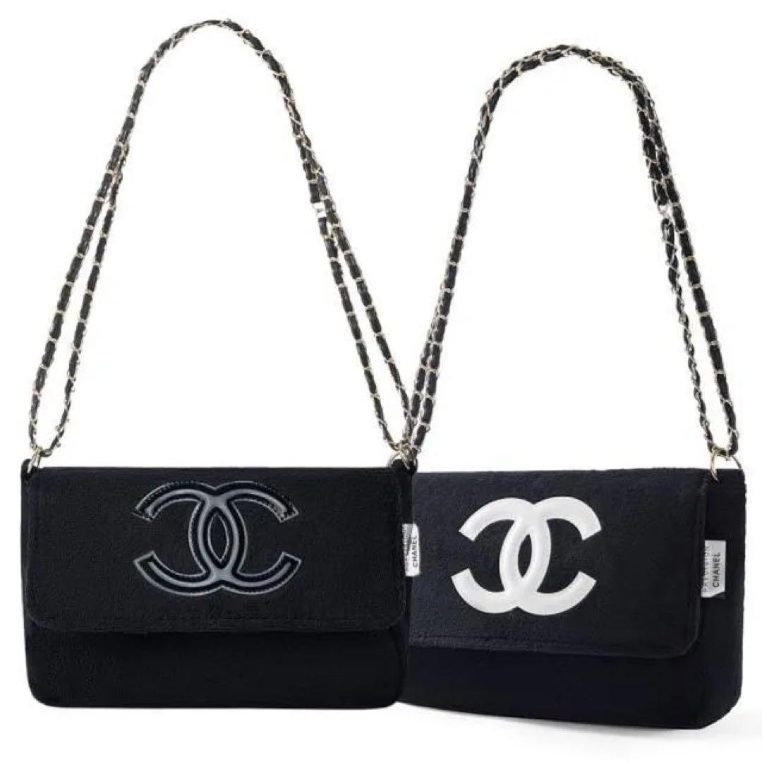 M*。様 訳あり品 CHANELシャネル ミニバッグ ポーチ ブラック×ホワイト