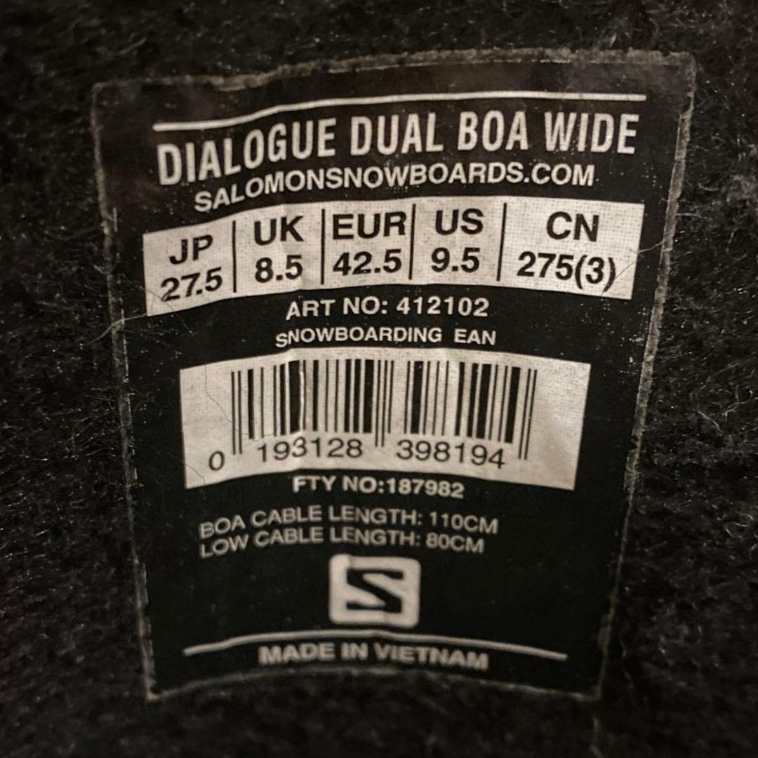 即日発送SALOMON DIALOGUE DUAL BOA WIDE 27.5㎝