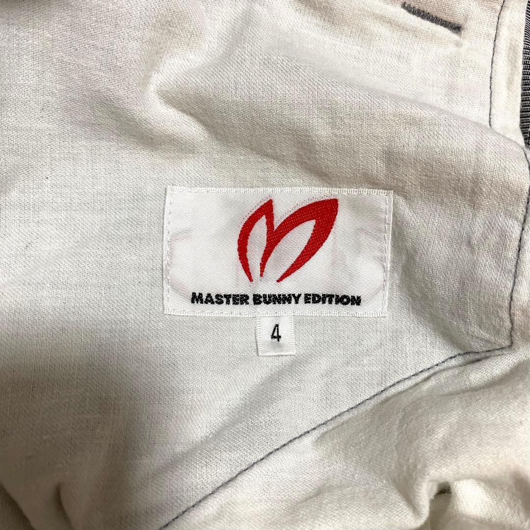 マスターバニー　パンツ　グレンチェック　刺繍ロゴ　ゴルフ　グレー　M