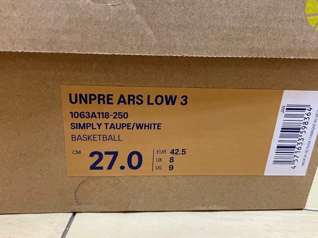 【ソックス2本付き】ASICS UNPRE ARS LOW 3 27cm
