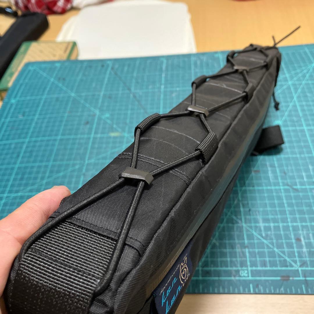 ハンドメイドフレームバッグ　X-PAC ブラック　45cm