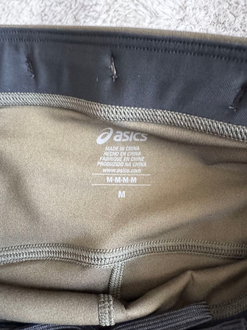新品、アシックスランニングハーフタイツ （2011D178）（200）カーキ