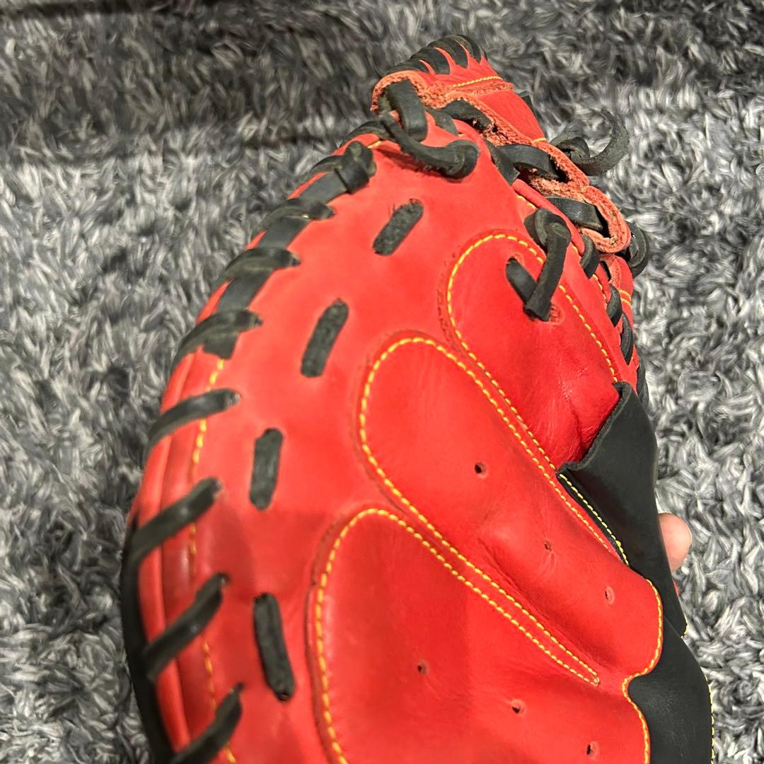 ハタケヤマ　相川モデル軟式野球グローブ PRO-YS2 赤黒　キャッチャーミット