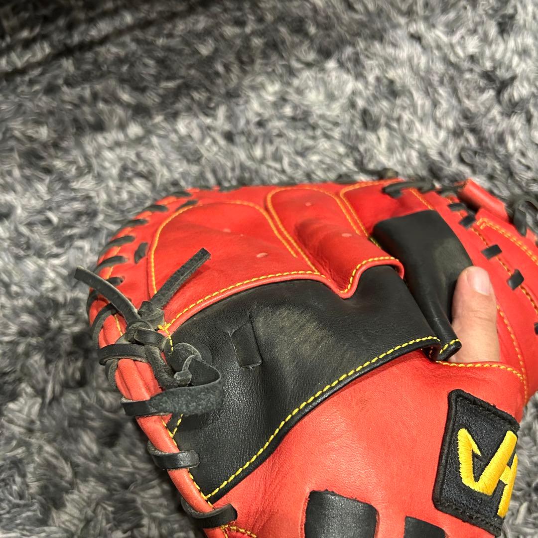 ハタケヤマ　相川モデル軟式野球グローブ PRO-YS2 赤黒　キャッチャーミット