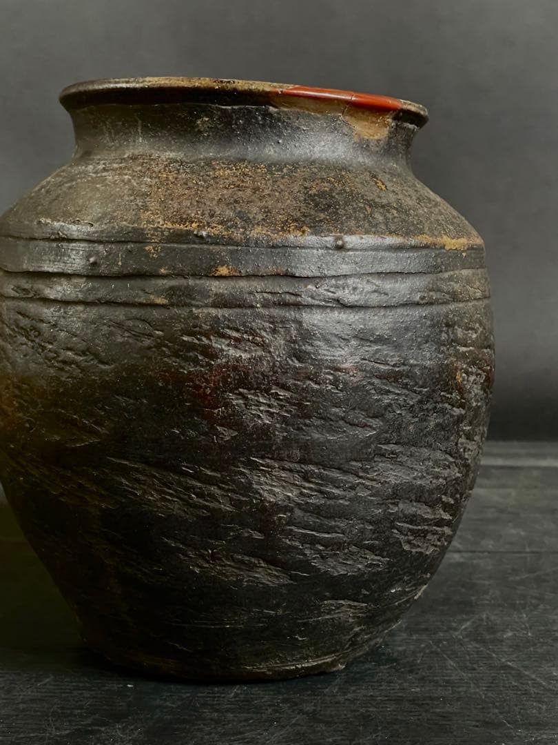 『母』 時代 古備前 肩衝 壺 花入 備前焼 古窯 古壺 花瓶 花器 （C①）