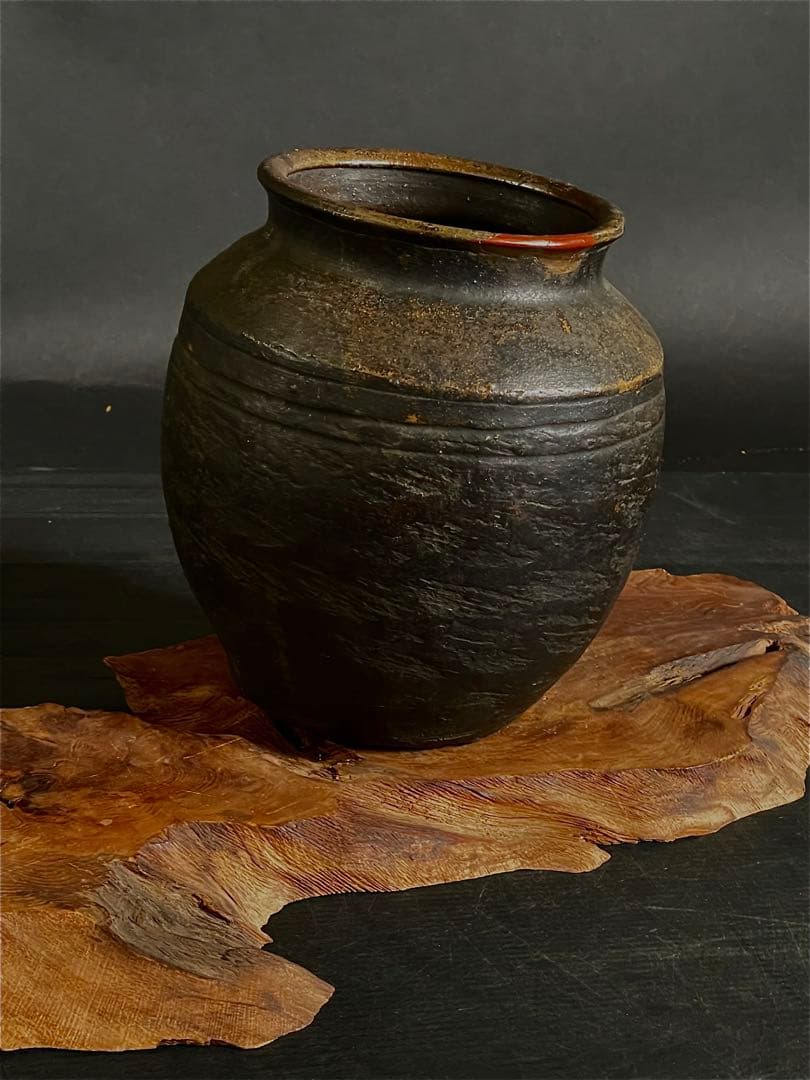 『母』 時代 古備前 肩衝 壺 花入 備前焼 古窯 古壺 花瓶 花器 （C①）