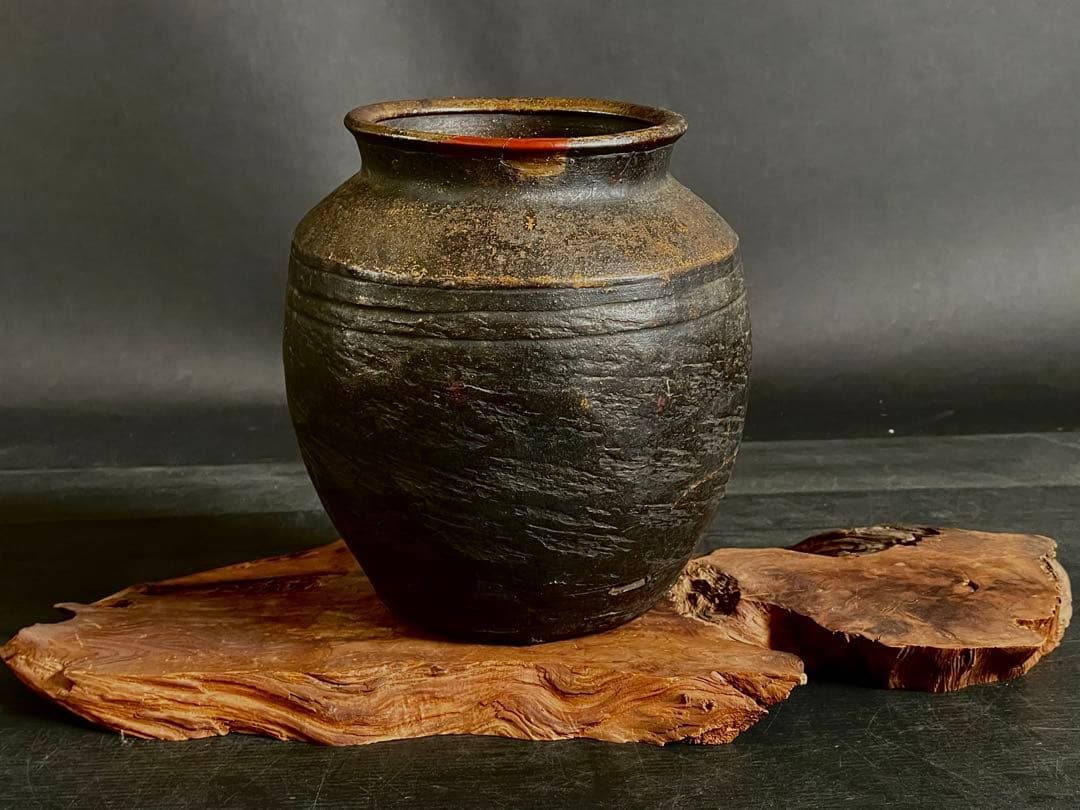 『母』 時代 古備前 肩衝 壺 花入 備前焼 古窯 古壺 花瓶 花器 （C①）