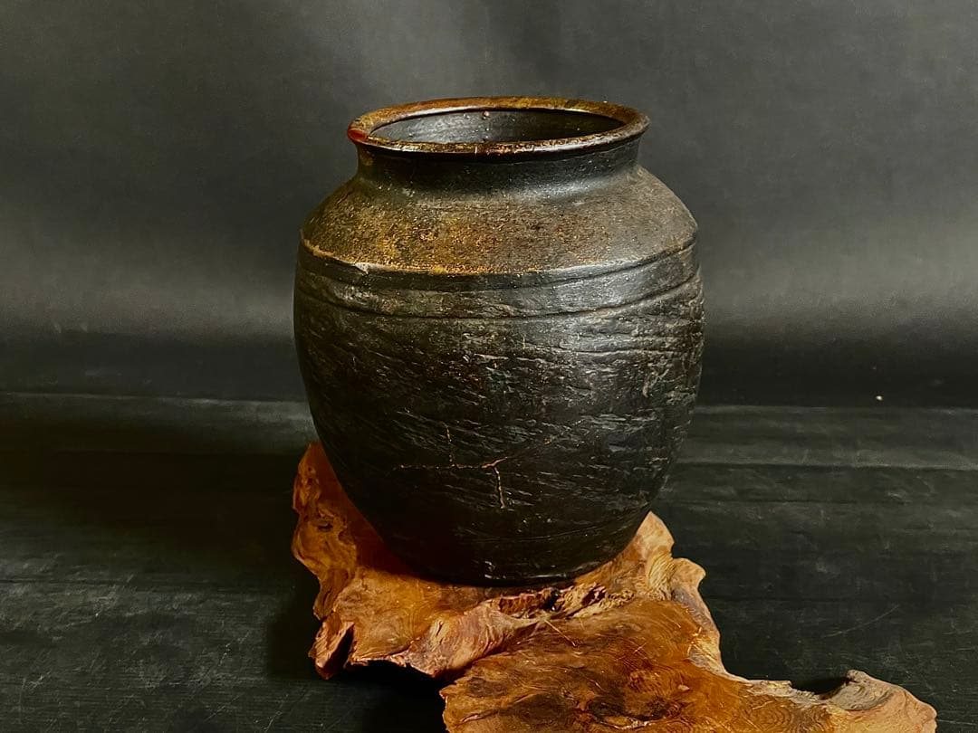 『母』 時代 古備前 肩衝 壺 花入 備前焼 古窯 古壺 花瓶 花器 （C①）