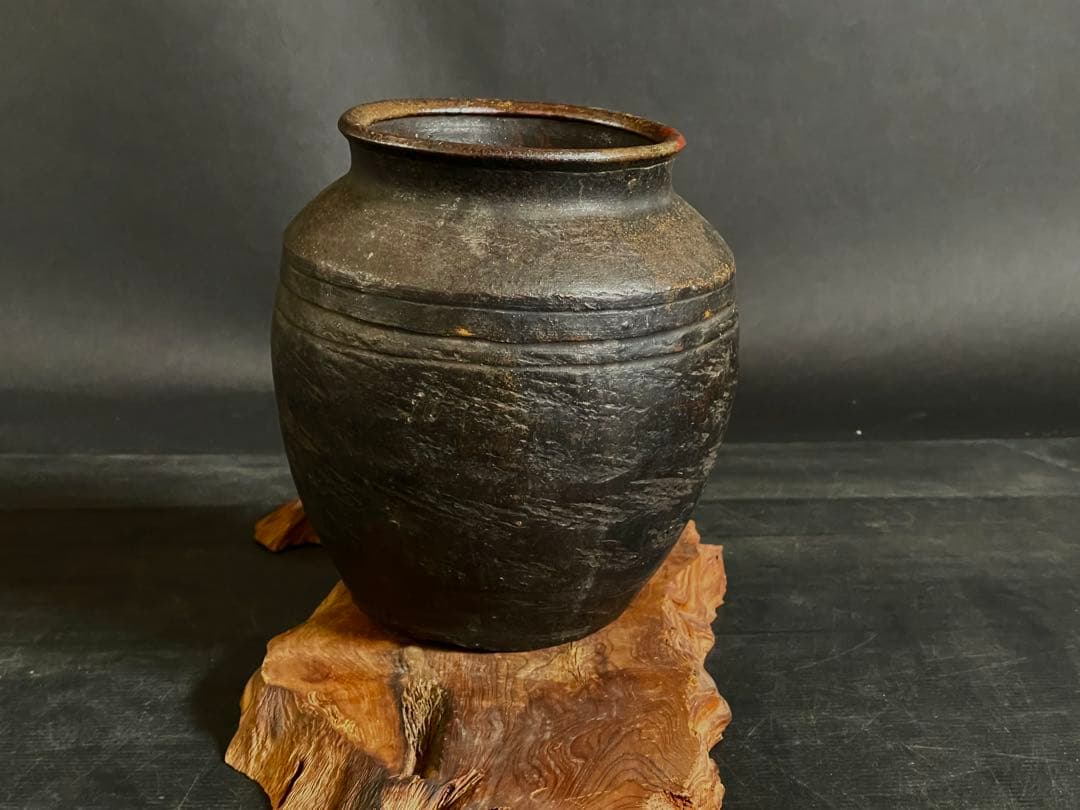 『母』 時代 古備前 肩衝 壺 花入 備前焼 古窯 古壺 花瓶 花器 （C①）