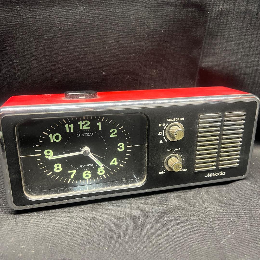 〇Nc左1033 昭和レトロ Melodia SEIKO QUARTZ 置時計