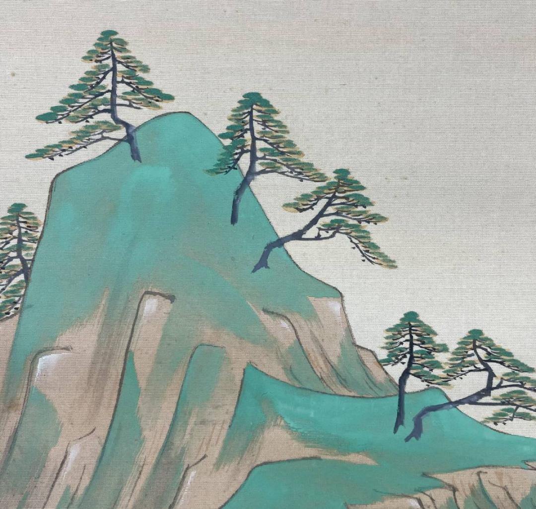 真作/矢沢弦月/初日の出図/日ノ出/布袋屋掛軸A-241