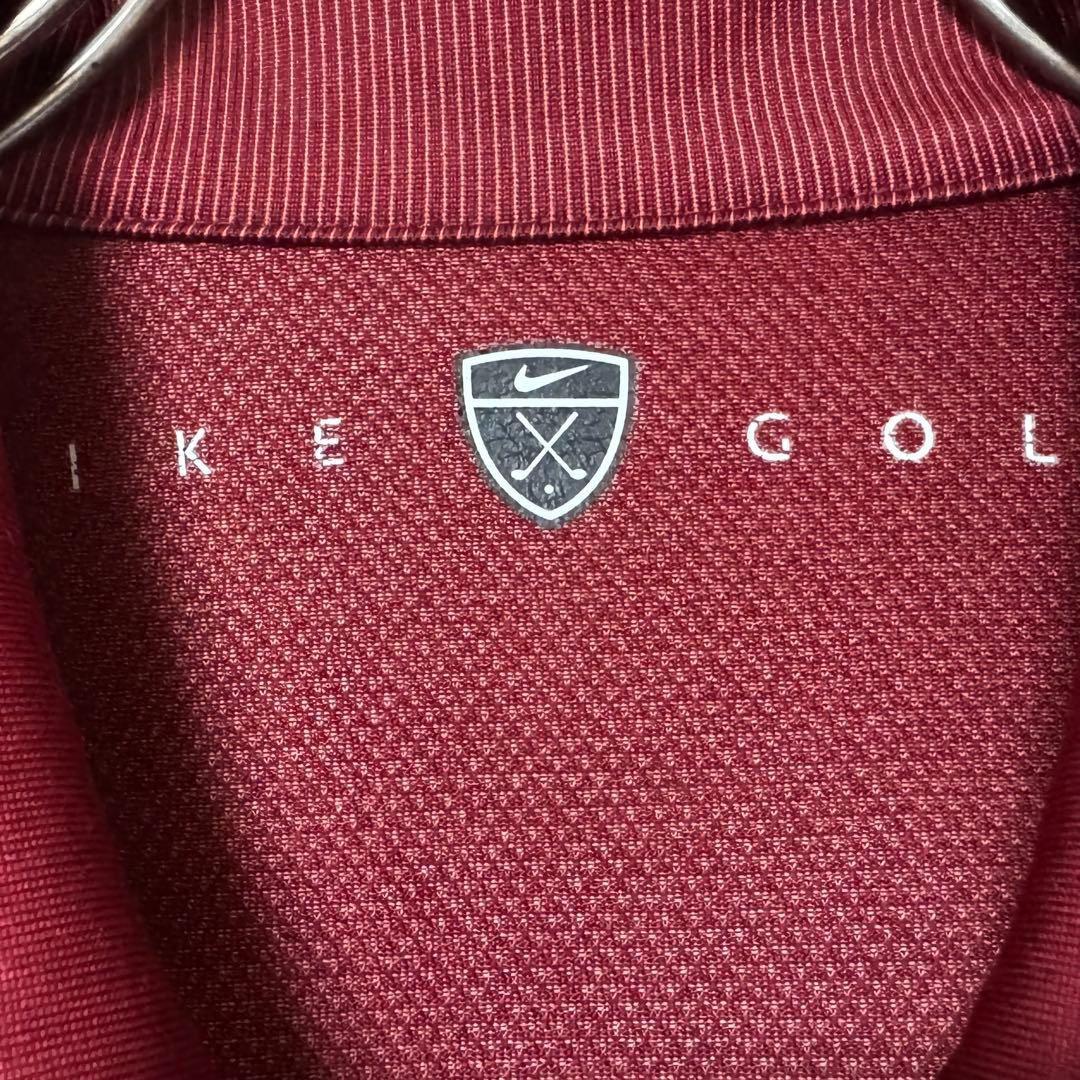 NIKE GOLF ナイキゴルフ デザイン ハーフジップ 半袖 シャツ ボルドー