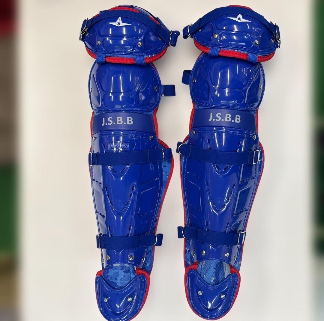 オールスター　軟式用 キャッチャー防具 3点セット　限定カラー　ブルー　カモ柄