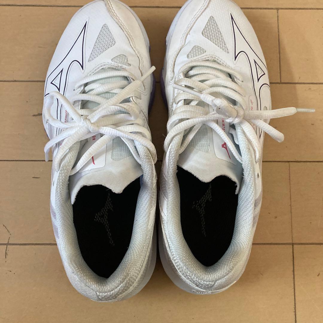Mizuno バドミントンシューズ ホワイト/パープル