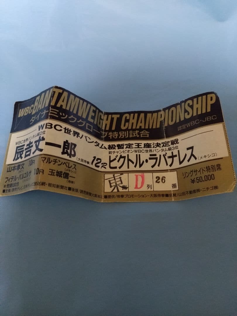 ボクシング半券 辰吉丈一郎✕ビクトル・ラバナレス2 Boxing Ticket