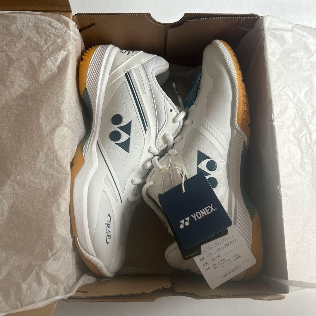 新品YONEX SHB65Z4S スリム ホワイト バドミントンシューズ24.0