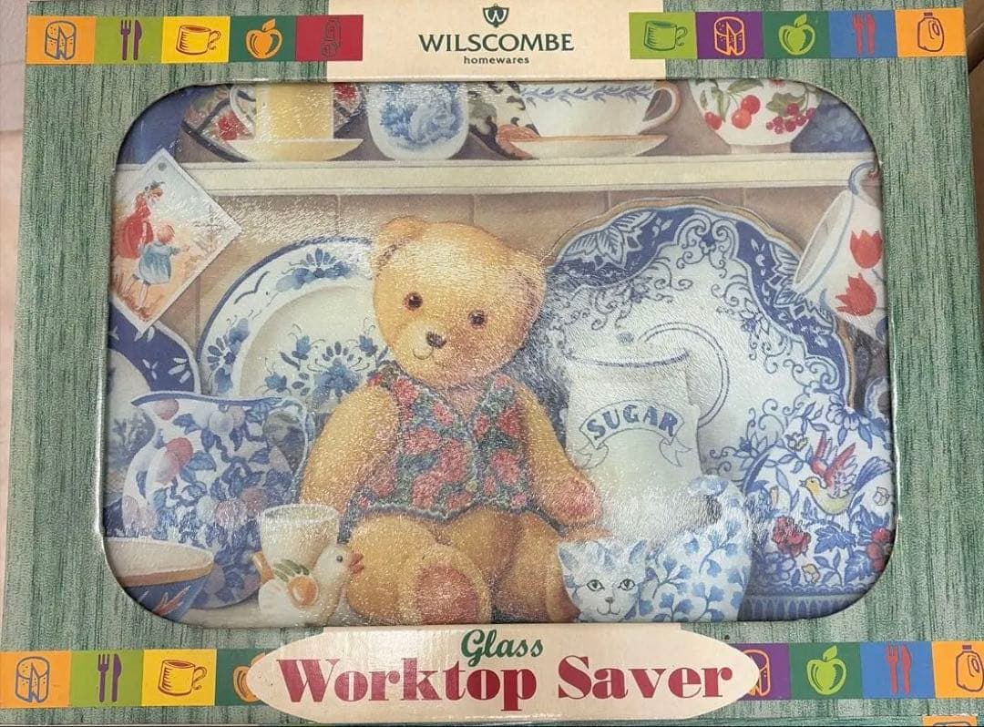 WILSCOMBE グラスワークトップセーバー　テディベア　2枚セット強化ガラス