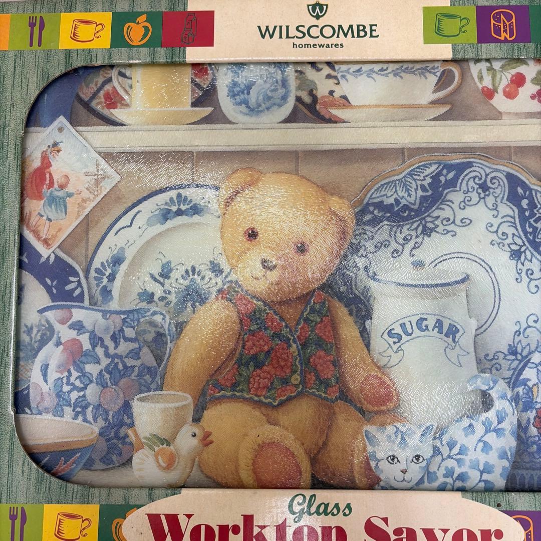 WILSCOMBE グラスワークトップセーバー　テディベア　2枚セット強化ガラス