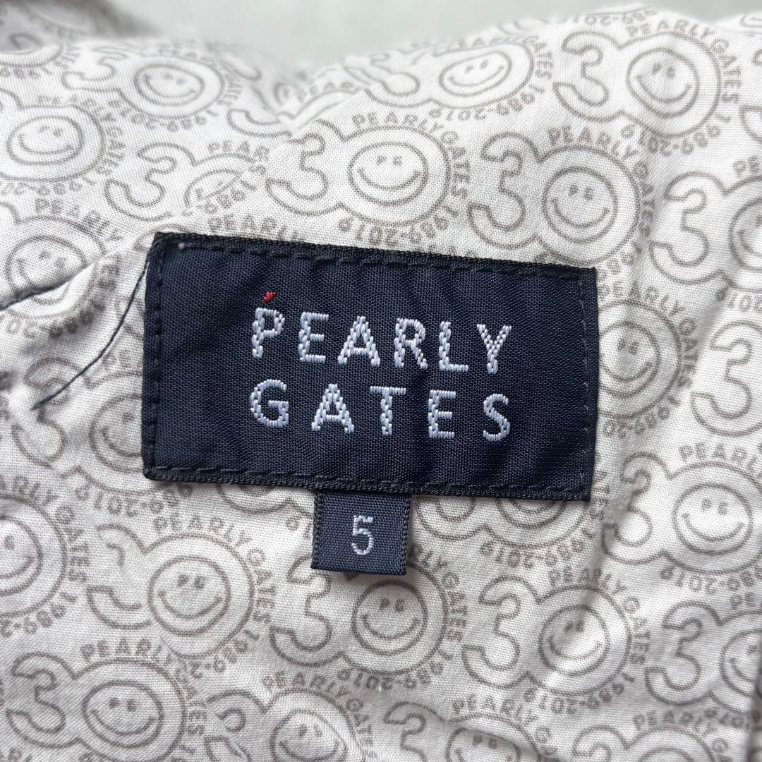 PEARLY GATES ストレッチロングパンツ ロゴ刺繍 チャーム 30周年