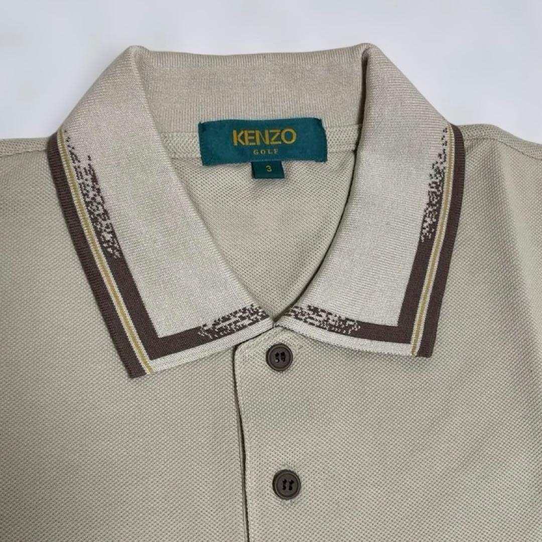 未使用 KENZO GOLF 半袖 ポロシャツ ベージュ 綿100% 日本製