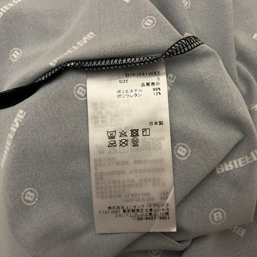 新品★BRIEFING 黒S ロゴモノグラムハイネックシャツ レディース 半袖