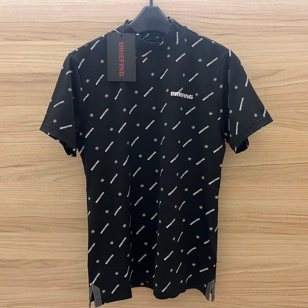 新品★BRIEFING 黒S ロゴモノグラムハイネックシャツ レディース 半袖