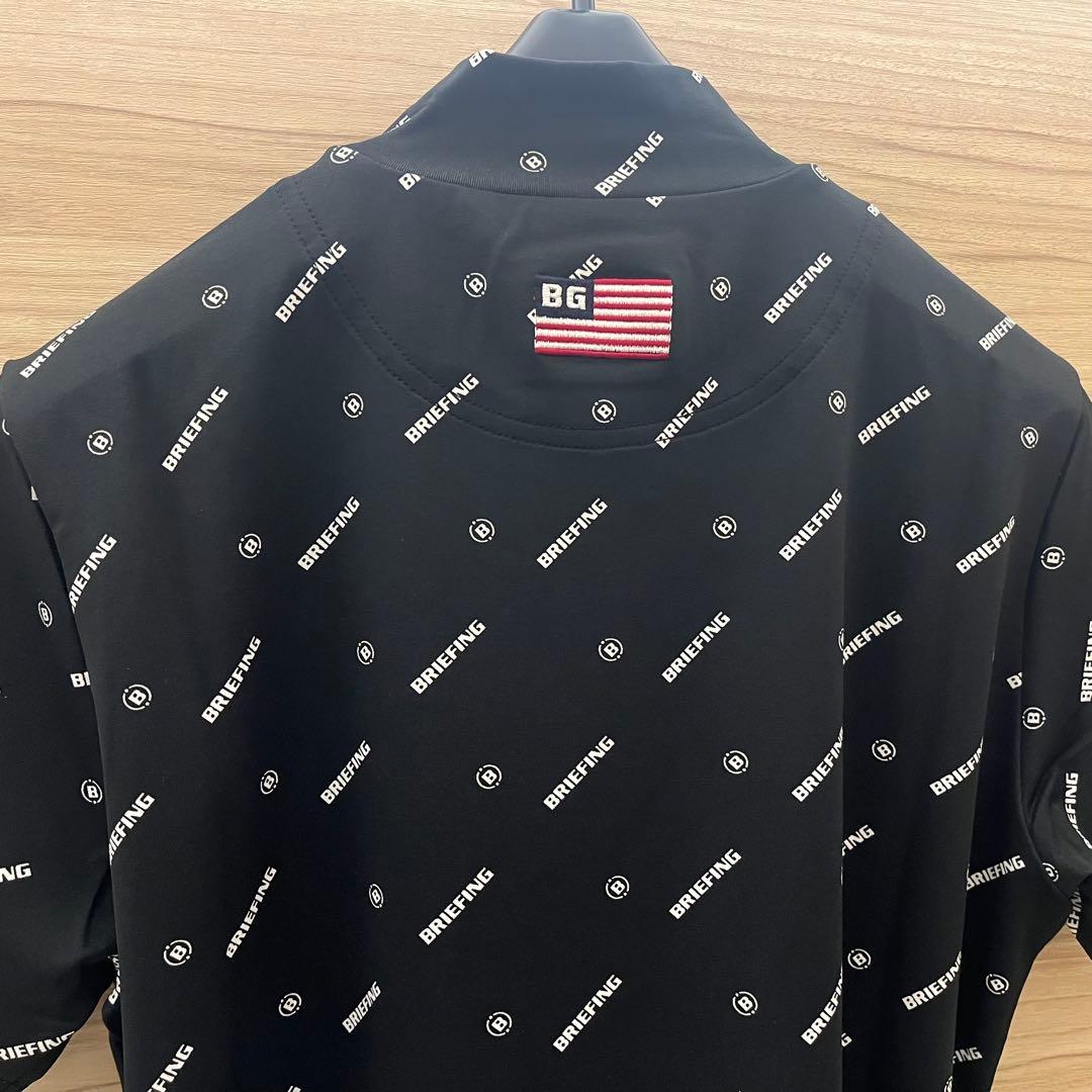 新品★BRIEFING 黒S ロゴモノグラムハイネックシャツ レディース 半袖